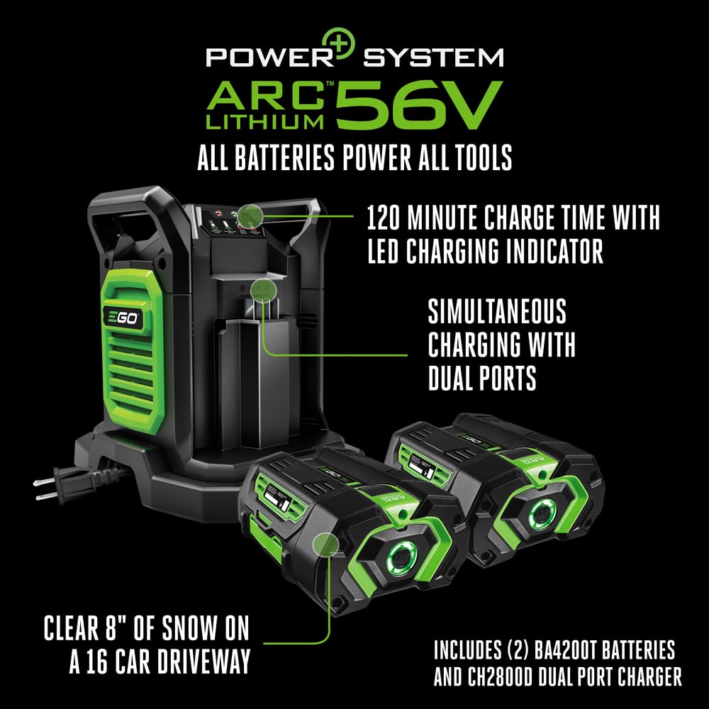 EGO Power+ 21" Electric Snow Blower, Gray/Black, Cordless Steel Auger, Includes (2) 56V 5.0Ah Batteries and Dual Port Charger, SNT2112 Father Jim Norris notebooks