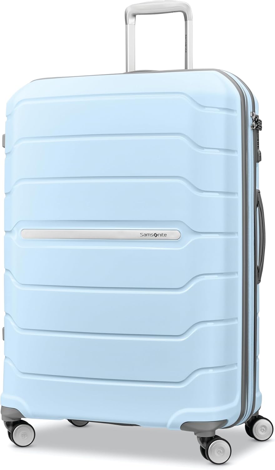 Samsonite Freeform Medium Luggage with Dual 360° Spinner Wheels - Checked Suitcase - TSA Lock, Airline-Approved - Lightweight Durable Polypropylene Expandable Hardshell - Amethyst Purple
