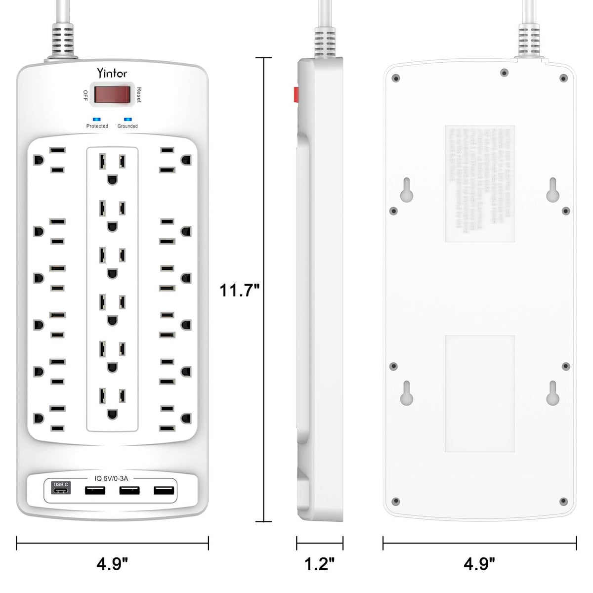 Yintar 6Ft Surge Protector Power Strip with 6 Outlets & 3 USB Ports, Black Father Jim Norris notebooks