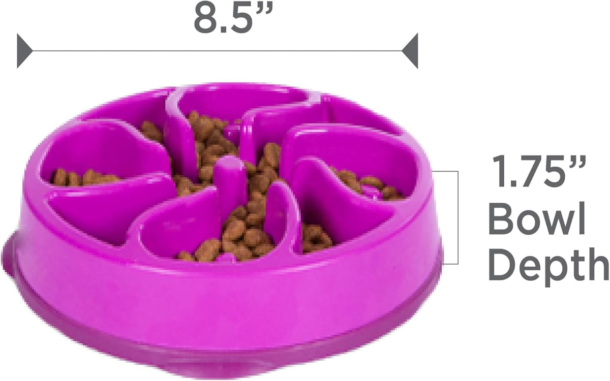 Outward Hound Fun Feeder Slo Bowl Dog Slow Feeder, Notch, Blue, 8.8"
