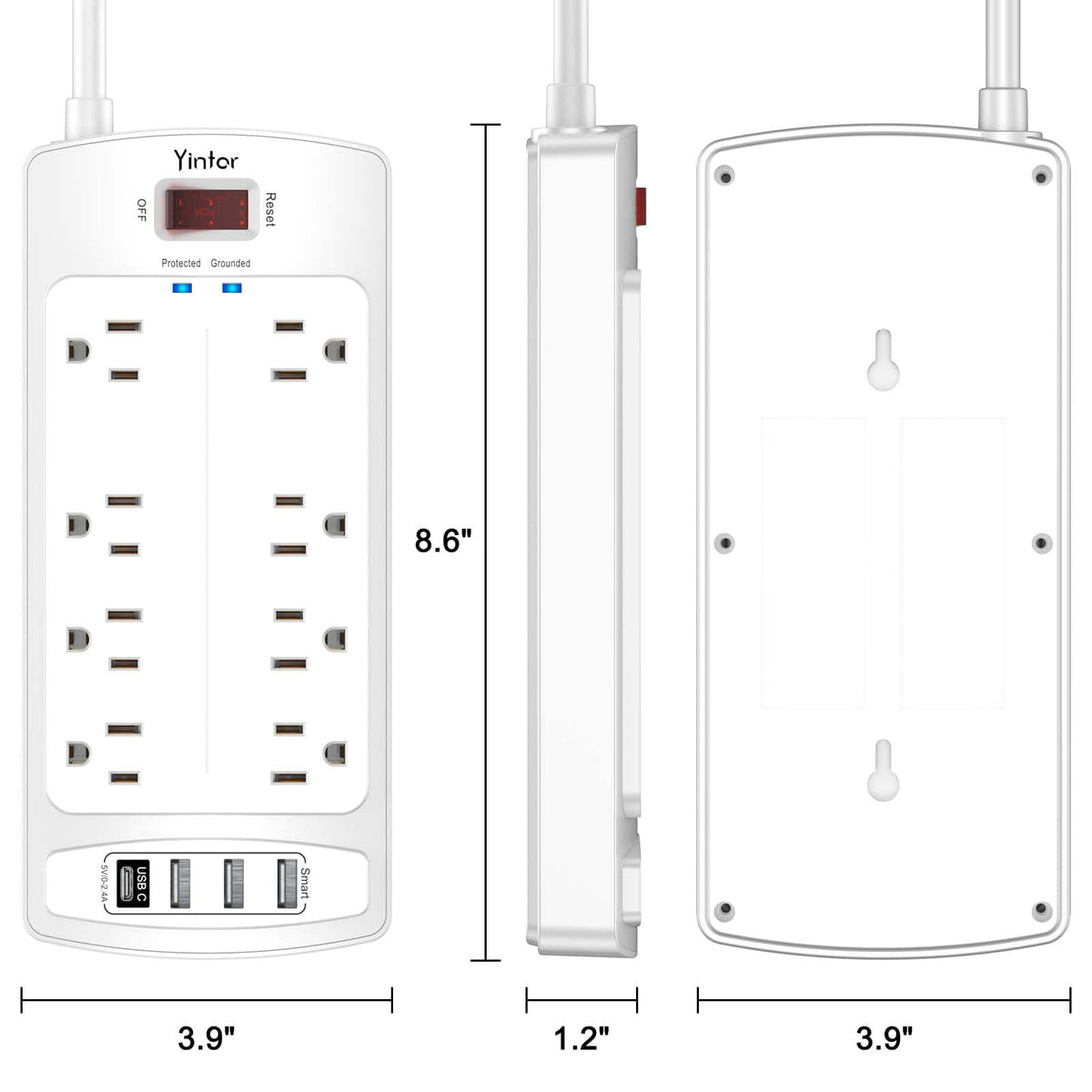 Yintar 6Ft Surge Protector Power Strip with 6 Outlets & 3 USB Ports, Black Father Jim Norris notebooks