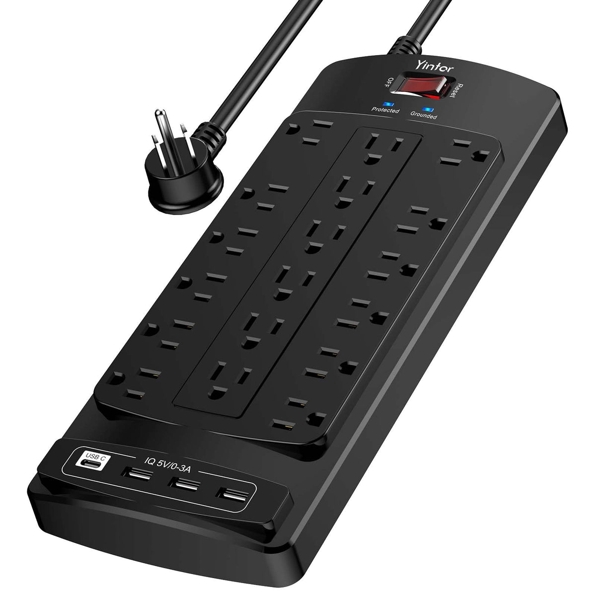 Yintar 6Ft Surge Protector Power Strip with 6 Outlets & 3 USB Ports, Black Father Jim Norris notebooks