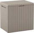 Keter City 30 Gal Outdoor Storage Box and Patio Side Table Father Jim Norris notebooks