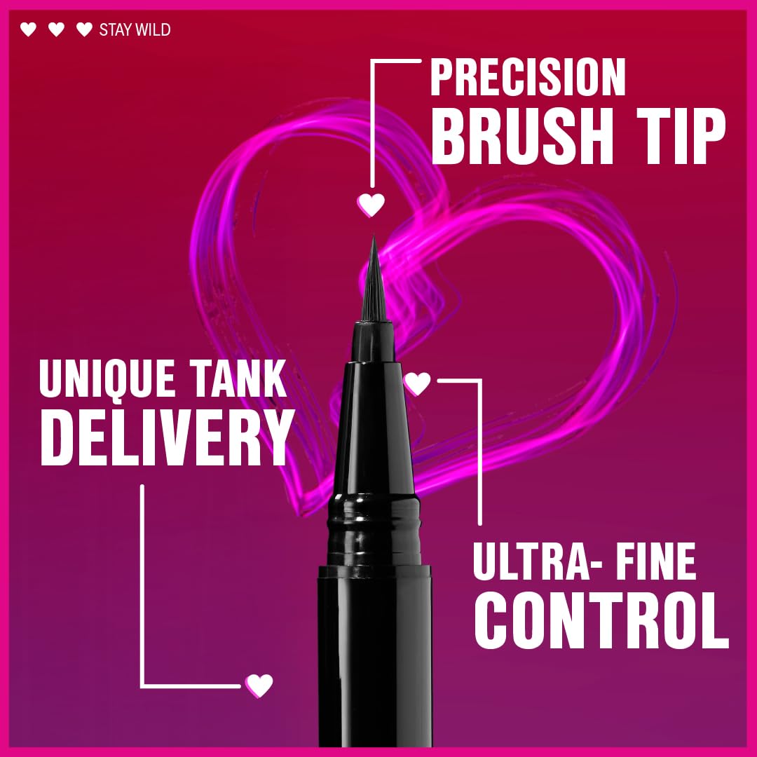 Liquid Eyeliner - Ultra-Fine Brush, Waterproof, Long-Lasting - Cruelty-Free & Vegan - Ultra Black