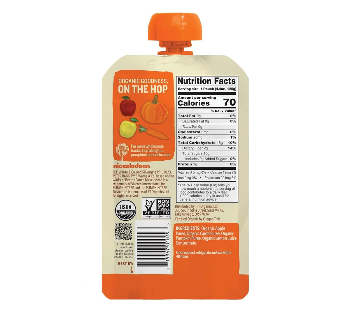 Pumpkin Tree Peter Rabbit Organics Strawberry and Banana Pure Fruit Snack, 4 Ounce (Pack of 10)