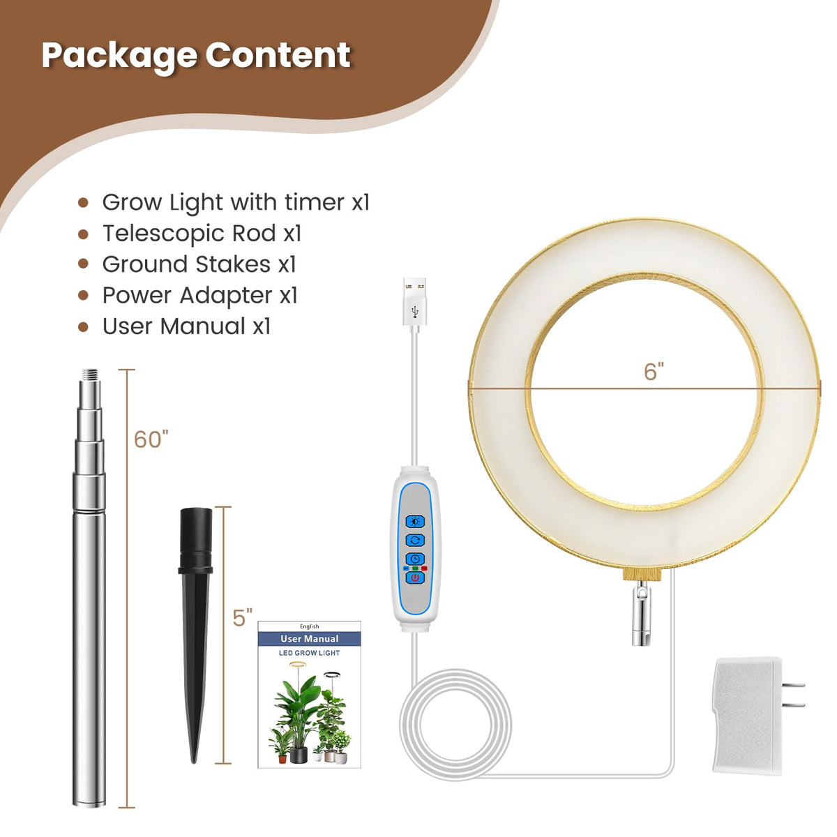 Aokrean Grow Lights for Indoor Plants Growing, Full Spectrum with Base Father Jim Norris notebooks