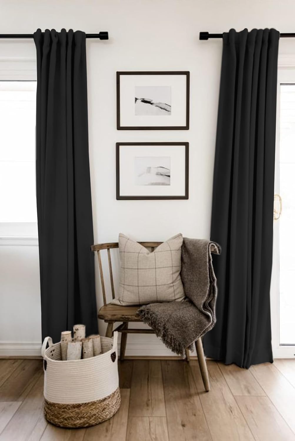 Blush Pink Total Blackout Sliding Door Curtains 96 Inches Long