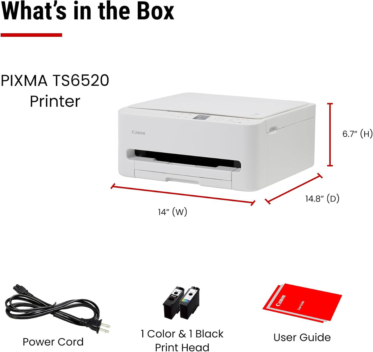 Canon PIXMA TS6520 Wireless Color Inkjet Printer, Duplex Printing, Copier/Scanner, 1.42" OLED Display, Compact, White Father Jim Norris notebooks