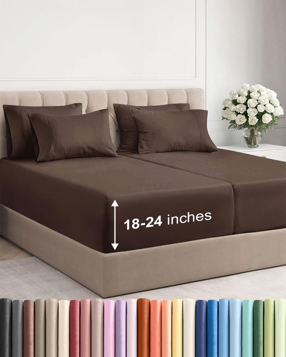 CGK Extra Deep Twin XL Sheet Set - 4pc College Dorm Room - Coral