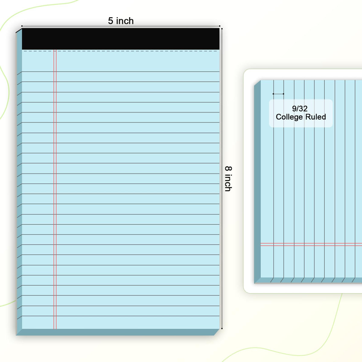 AILZFEI 6pcs Small Note Pad 5x8 College Ruled Legal Pads Paper Notepads 6 Pack Study Back Writing Pads 5 x 8 Legal Pads Perforated Narrow Ruled Pads of Paper White Father Jim Norris notebooks