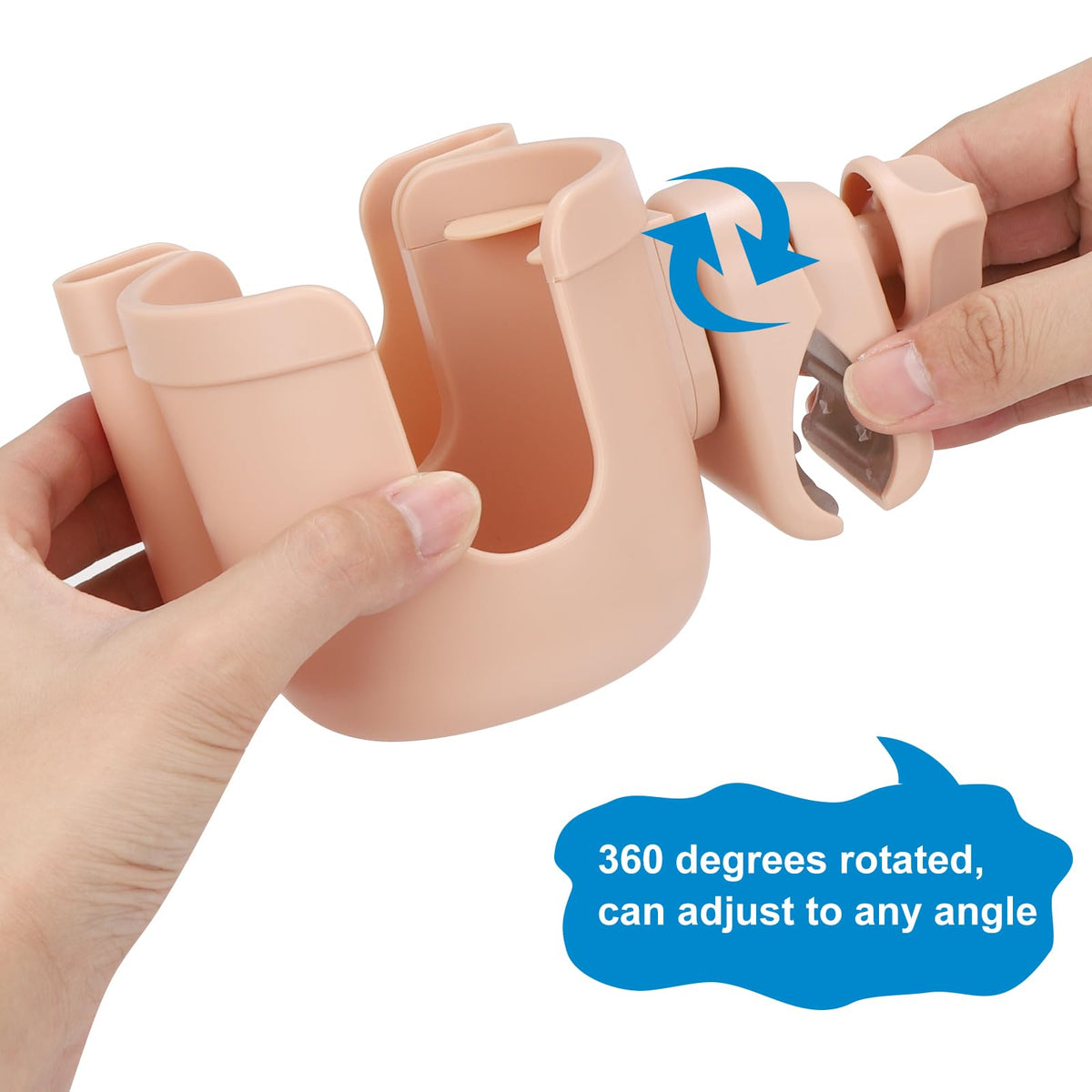 Accmor Stroller Cup Holder with Phone Holder, Bike Cup Holder, Walker Scooter Wheelchair Cup Holder Attachment, Universal Cup Holder for Uppababy Graco Strollers