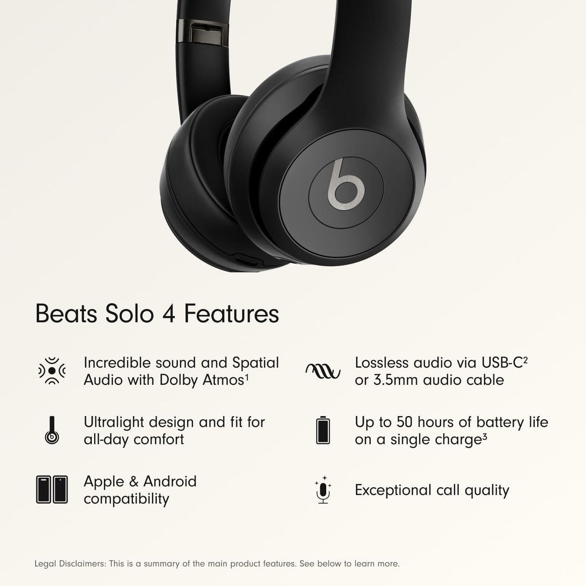 Beats Solo 4 - Wireless On-Ear Bluetooth Headphones, Up to 50-Hour Battery Life, Ultra-Lightweight Comfort, Powerful and Balanced Sound, Apple & Android Compatible - Matte Black Father Jim Norris notebooks