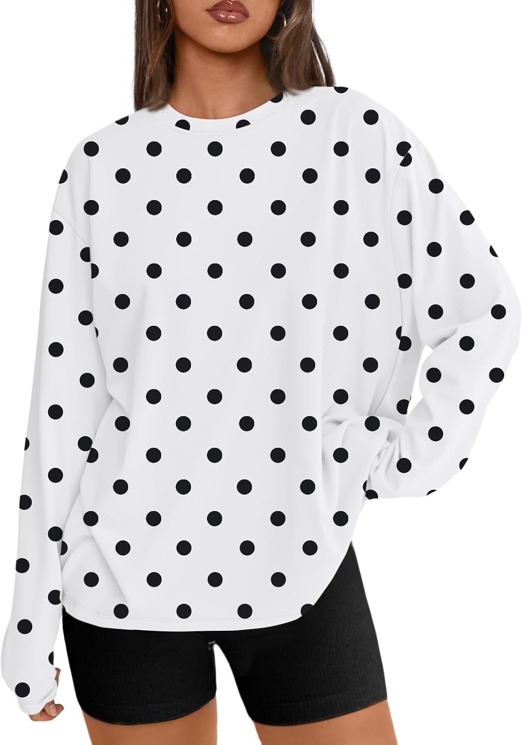 Trendy Queen Womens Oversized Long Sleeve Shirts Fall Tops 2026 Basic Tee