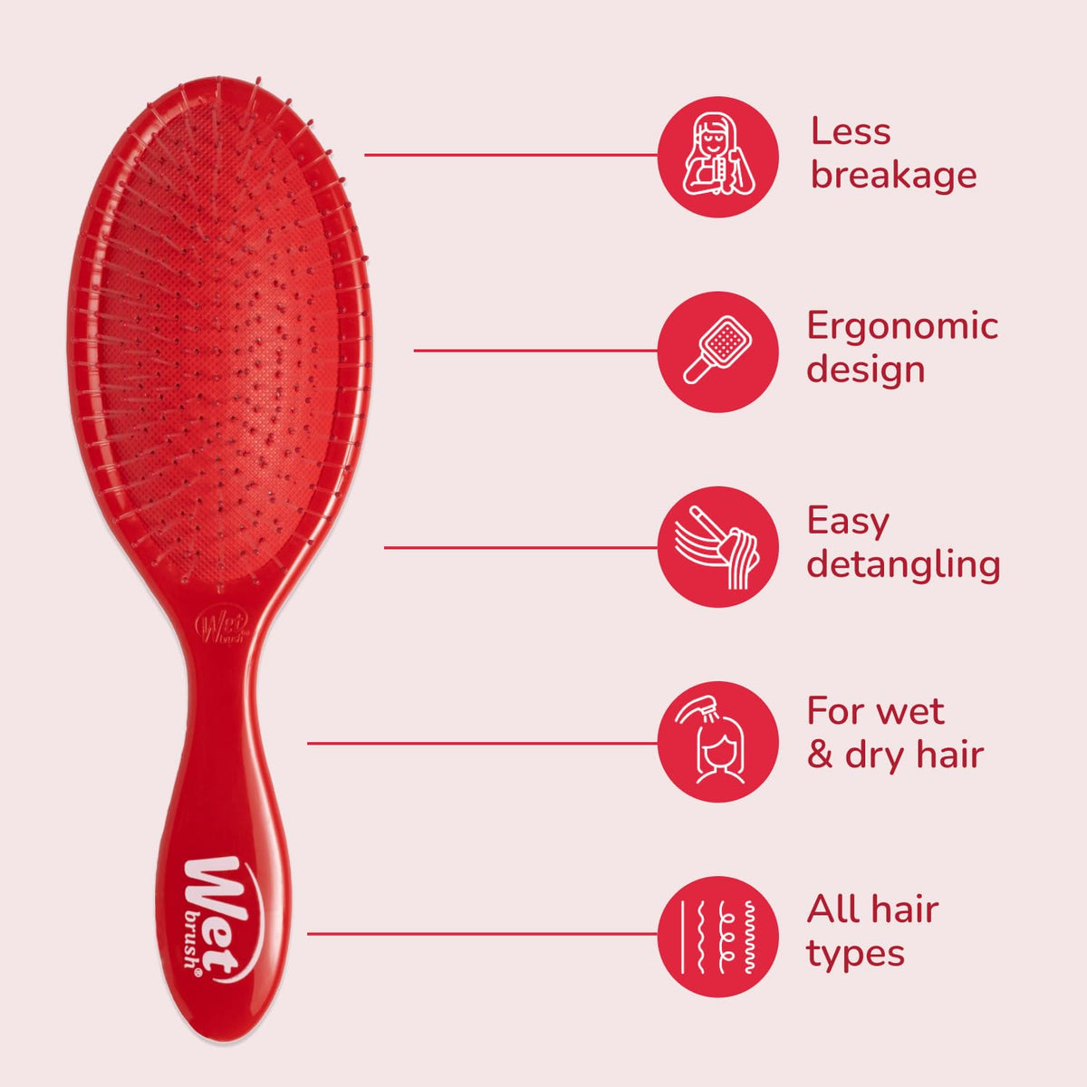 Wet Brush Original Detangler Hair Brush, Black Frost, For All Hair Textures