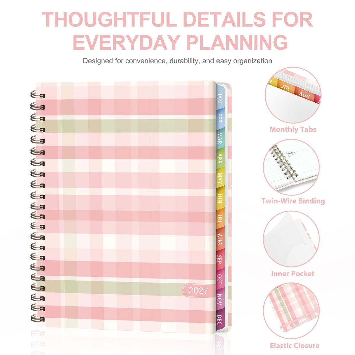 2027 Planner, Weekly and Monthly Calendar Planner Book, A5(6.3'' x 8.5'') Father Jim Norris notebooks