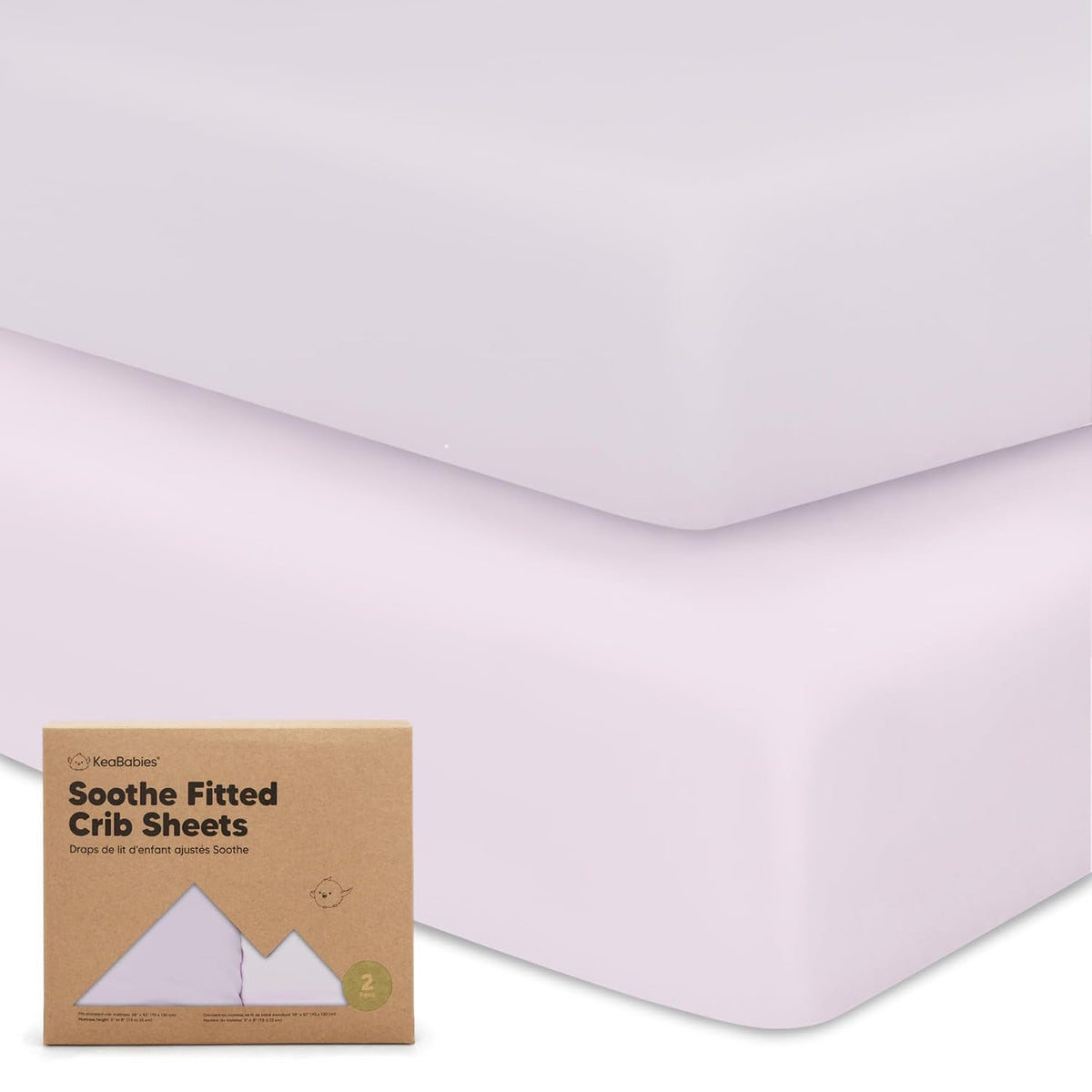 KeaBabies 2pk Organic Cotton Crib Sheets for Boys Girls 52x28, ABC Land Sky