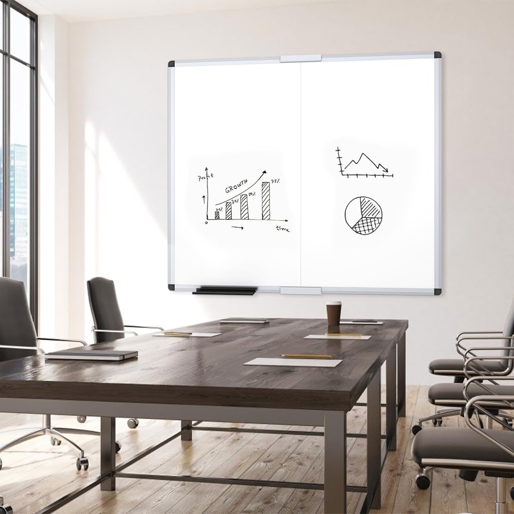 VIZ-PRO Magnetic Dry Erase Board, 36 X 24 Inches, Silver Aluminium Frame Father Jim Norris notebooks