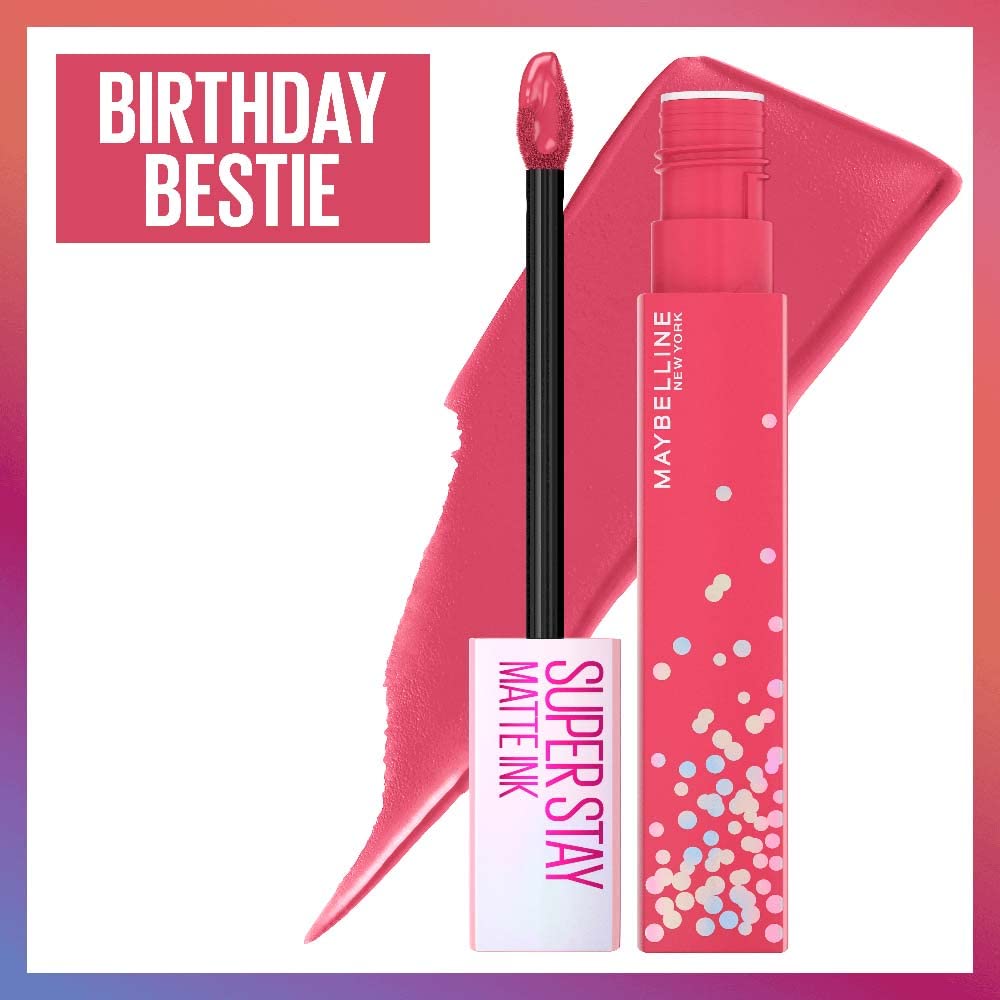 Maybelline Super Stay Matte Ink Liquid Lip Color, Moodmakers Lipstick Collection, Long Lasting, Transfer Proof Lip Makeup, Euphoric, 1 Count