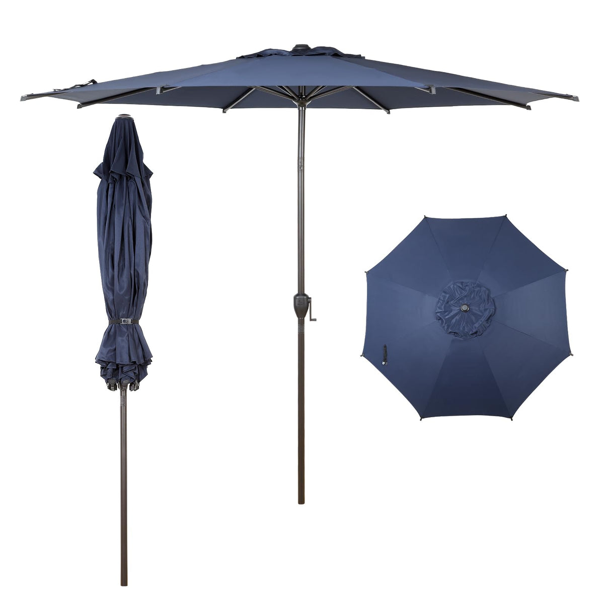 Abba Patio 7.5FT Lyon Outdoor Patio Umbrella Outdoor Table Umbrella with Push Button Tilt and Crank Market Umbrella 6 Sturdy Ribs UV Protection Waterproof for Garden Deck Backyard Pool Grey Father Jim Norris notebooks
