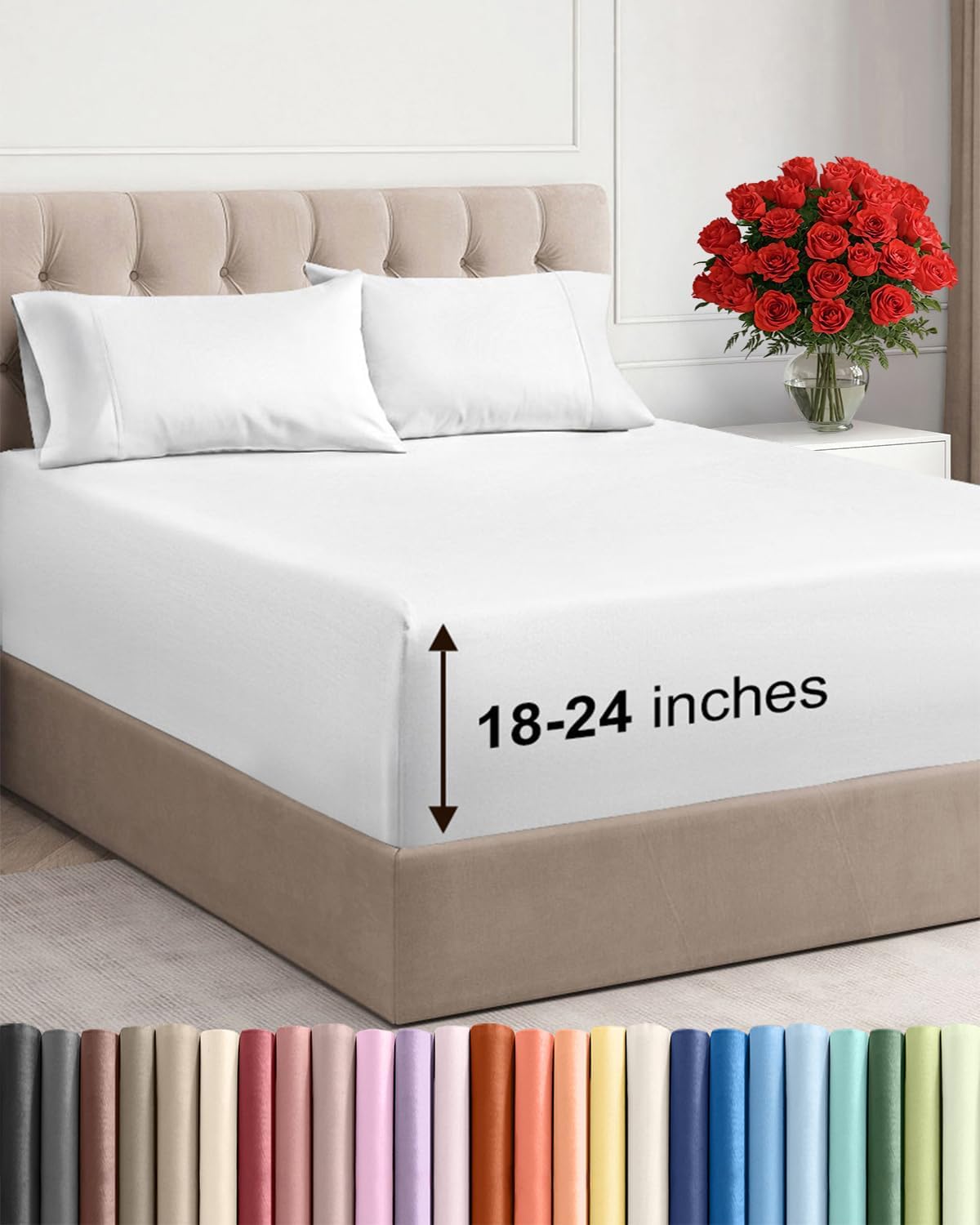 CGK Extra Deep Twin XL Sheet Set - 4pc College Dorm Room - Coral