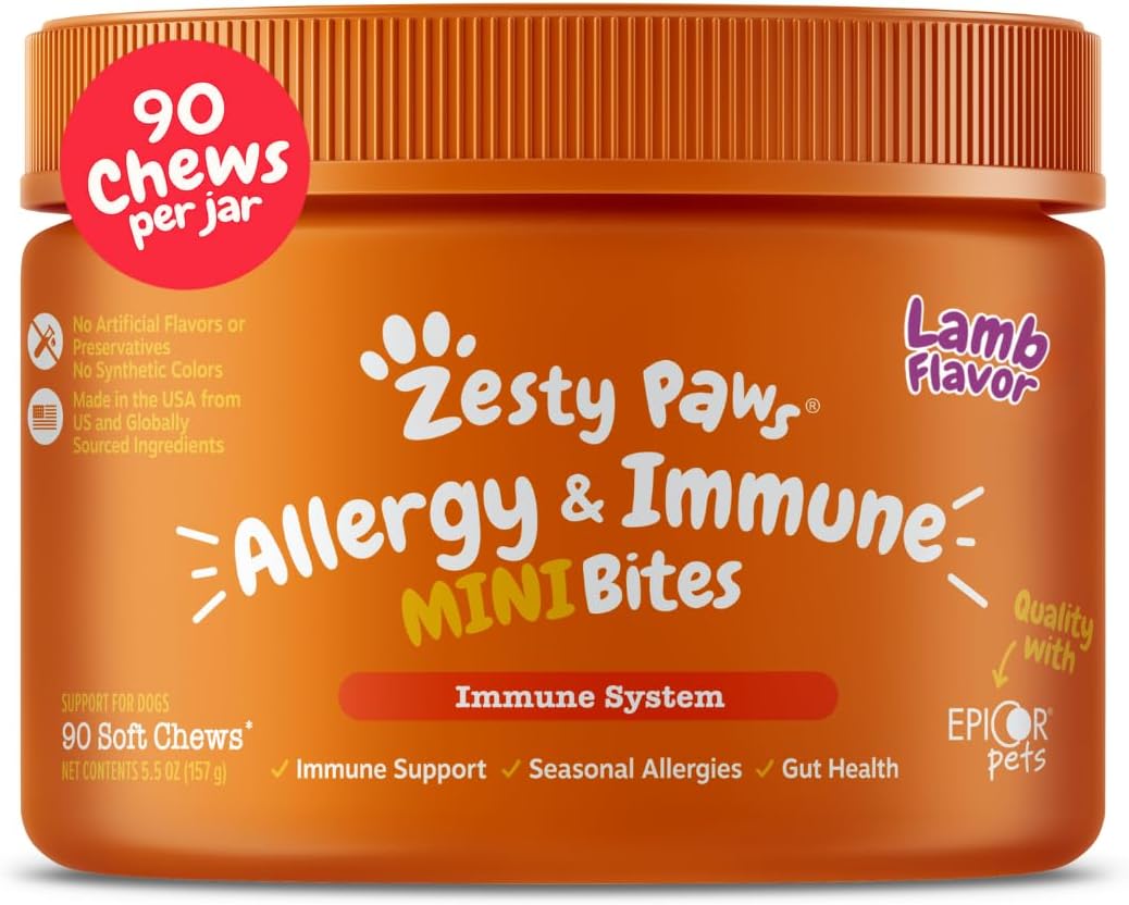 Zesty Paws Dog Allergy Chews - Dog Allergy Relief, Lamb, 90 Ct Father Jim Norris notebooks