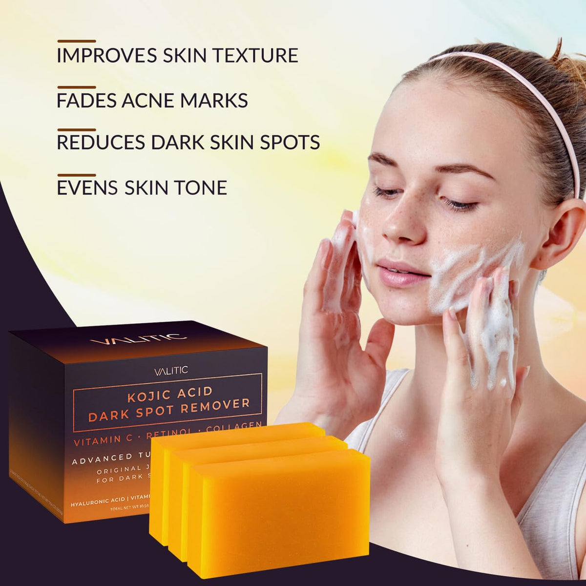 VALITIC Kojic Acid Dark Spot Remover Soap Bars, Turmeric Bar Soaps 2 Pack Father Jim Norris notebooks