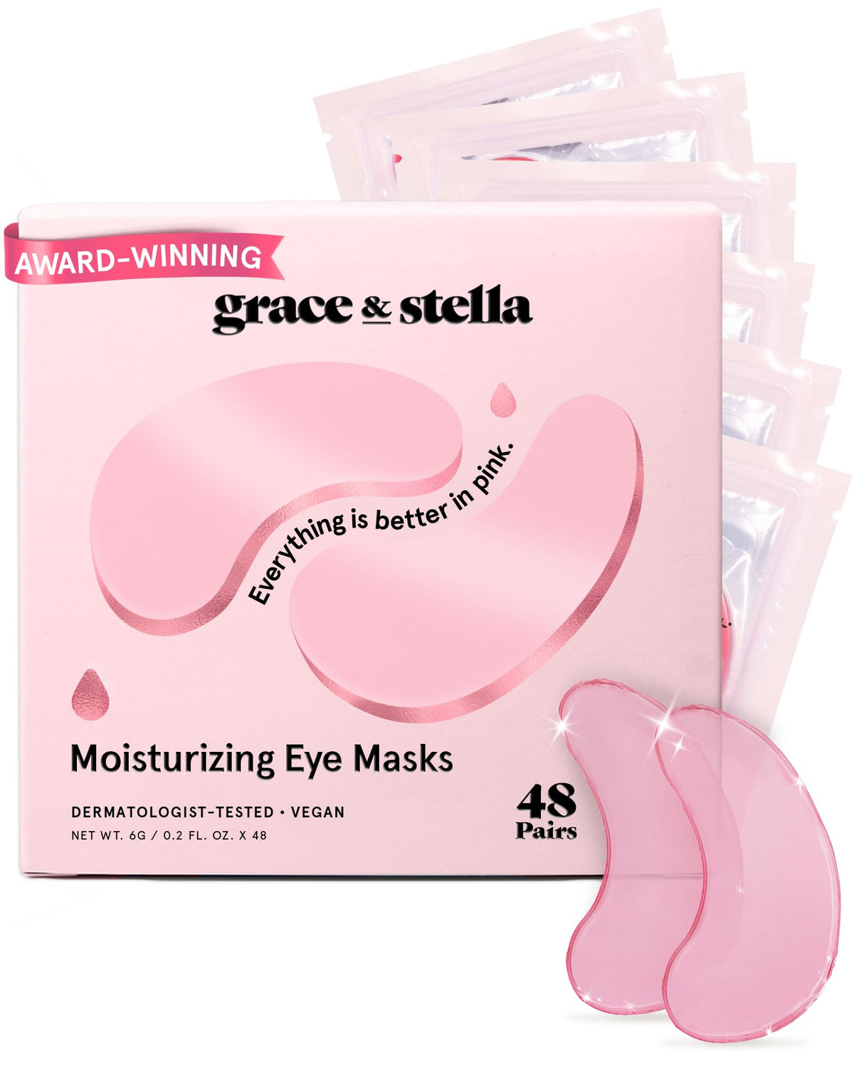 grace & stella Award Winning Eye Patches for Women (24 Pairs, Gold)