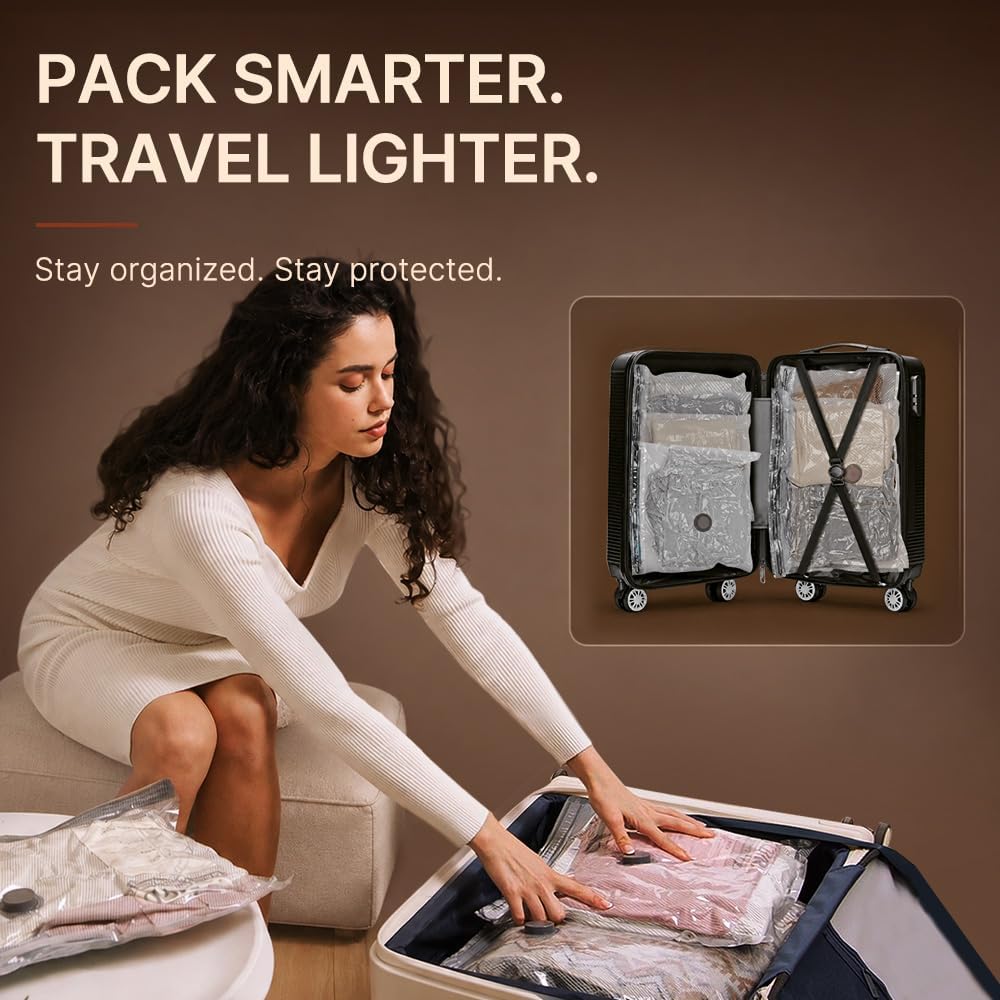 Vacbird Travel Vacuum Bags with Rechargeable Pump, 15 combo tarvel size