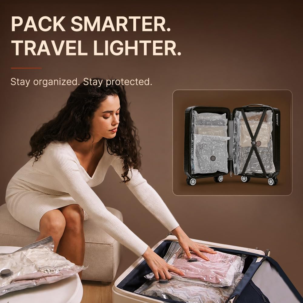 Vacbird Travel Vacuum Bags with Rechargeable Pump, 15 combo tarvel size