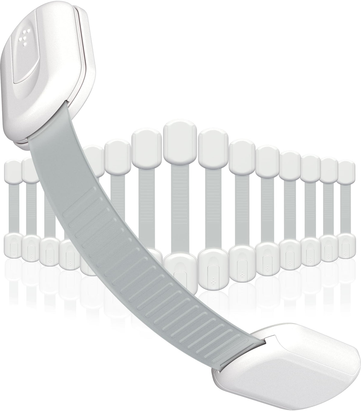SKYLA HOMES Cabinet Strap Locks for Baby Proofing, 8 Pack, White