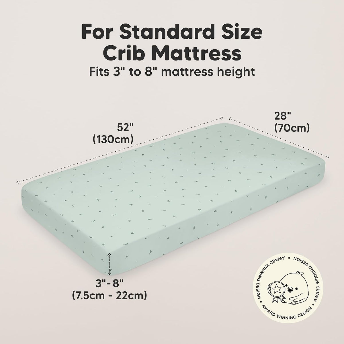 KeaBabies 2pk Organic Cotton Crib Sheets for Boys Girls 52x28, ABC Land Sky