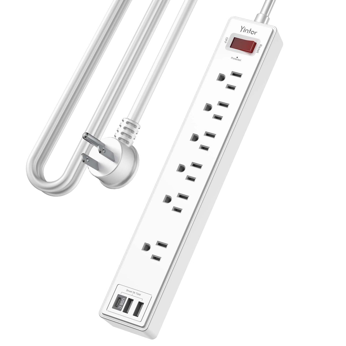 Yintar 6Ft Surge Protector Power Strip with 6 Outlets & 3 USB Ports, Black Father Jim Norris notebooks