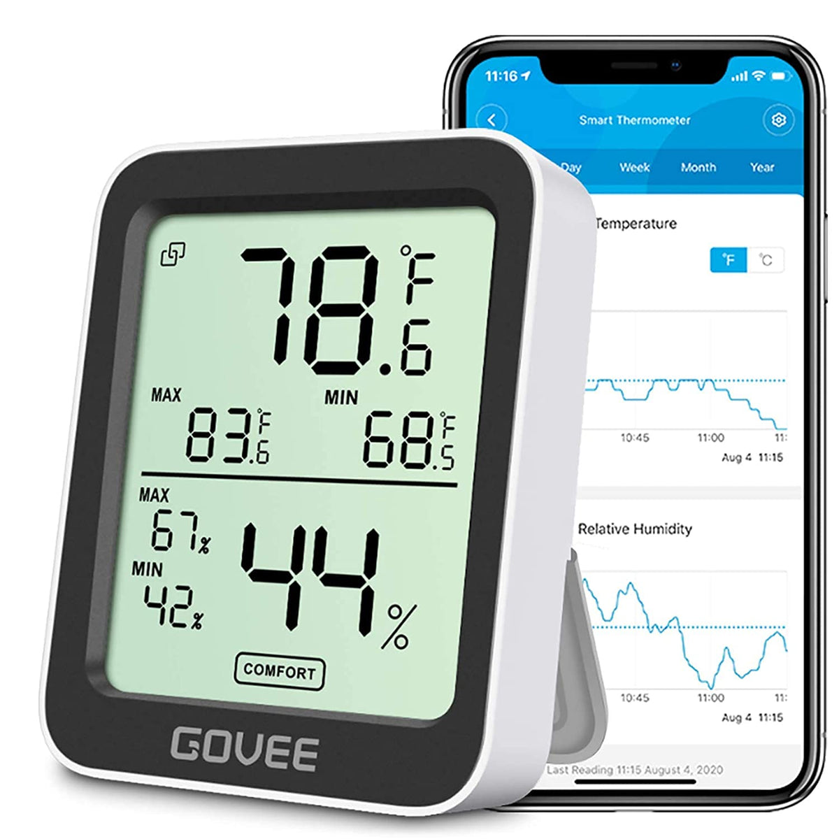 Govee Indoor Hygrometer Thermometer 2Pack H5075 with Bluetooth App Control Father Jim Norris notebooks