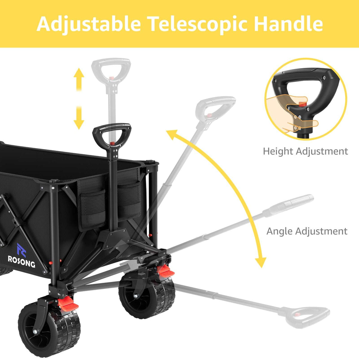 ROSONG Collapsible Wagon Cart with Wheels Foldable - Folding Utility Heavy Duty Wagons Carts for Grocery Sports Garden Shopping Camping Wheelbarrows (Pink, 120L) Father Jim Norris notebooks