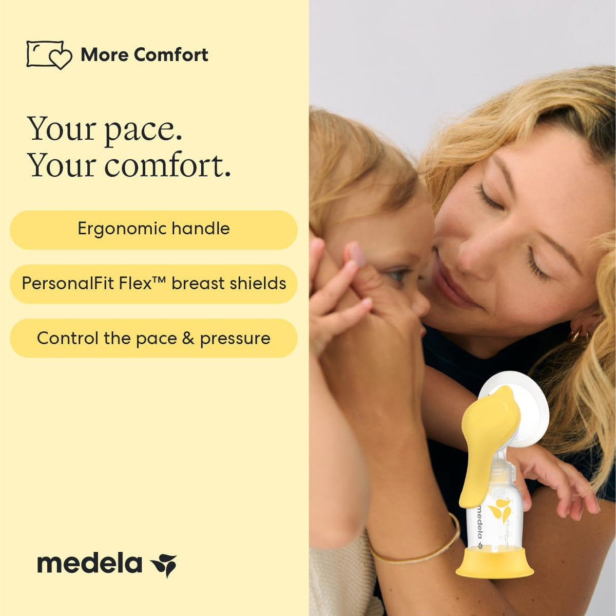 Medela Harmony Manual Breast Pump, On-the-Go, More Milk Output