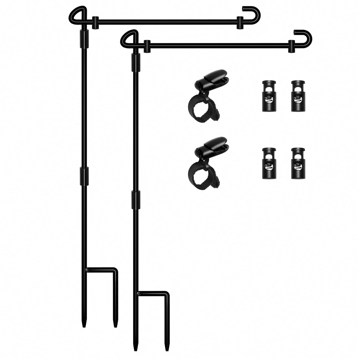 HOOSUN Garden Flag Stand,Premium Garden Flag Holder Pole Metal Powder-Coated Weather-Proof Paint with Graden Flag Clip and Spring Stoppers Without Flag Garden Decorations Father Jim Norris notebooks