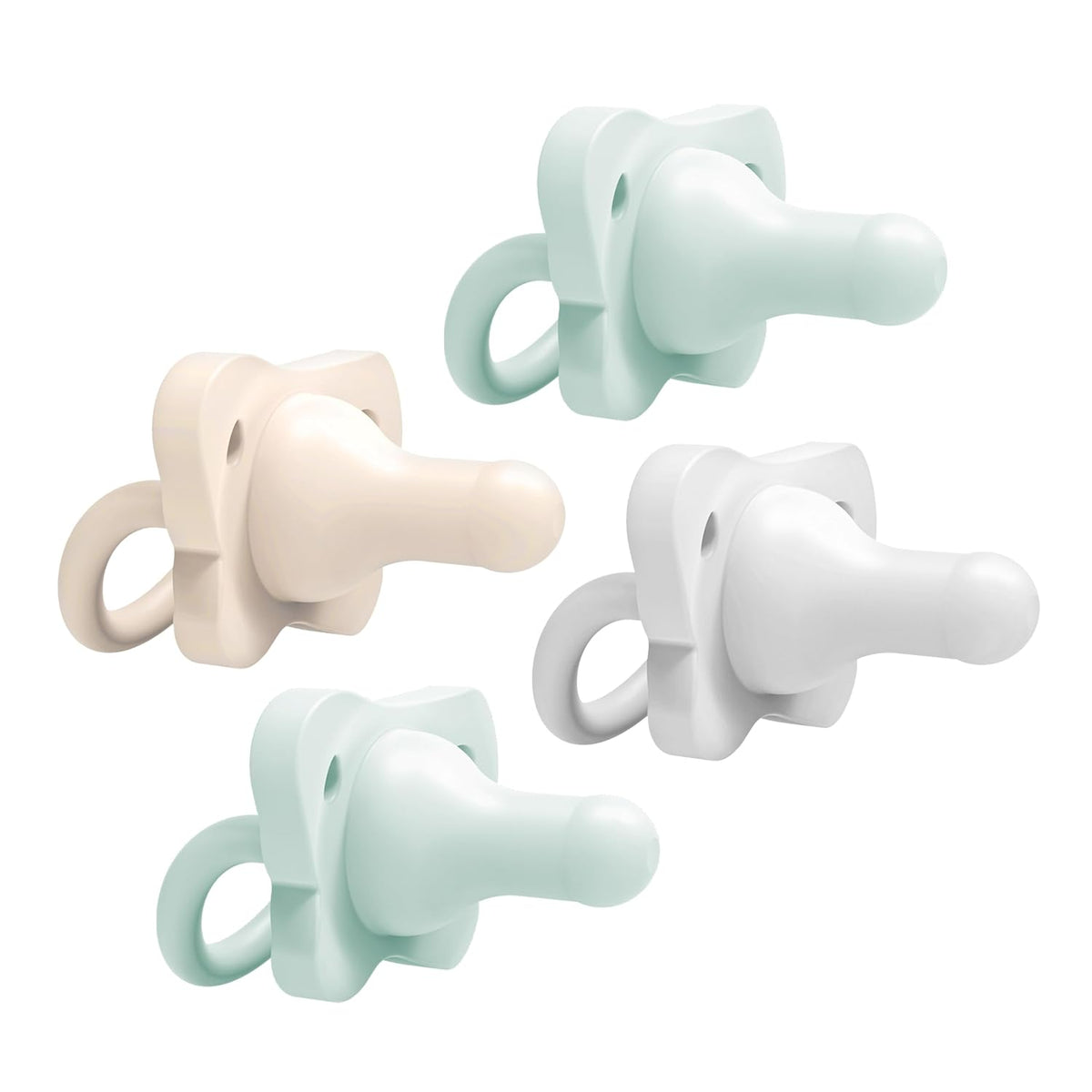 Dr. Brown's HappyPaci Baby Pacifier, Gray, Green, Ecru, 0-6m, 4-Pack