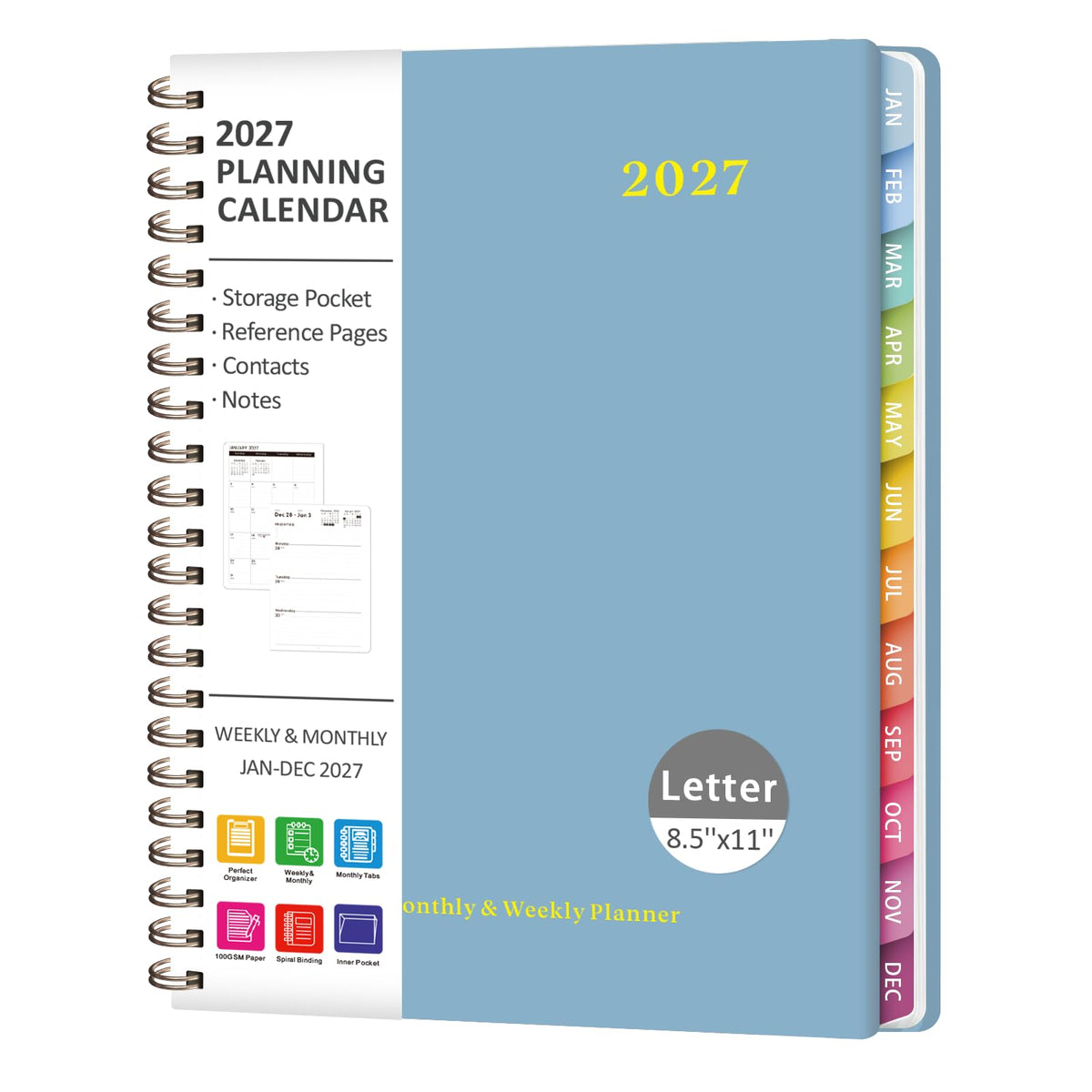 2027 Planner, Weekly and Monthly Calendar Planner Book, A5(6.3'' x 8.5'') Father Jim Norris notebooks