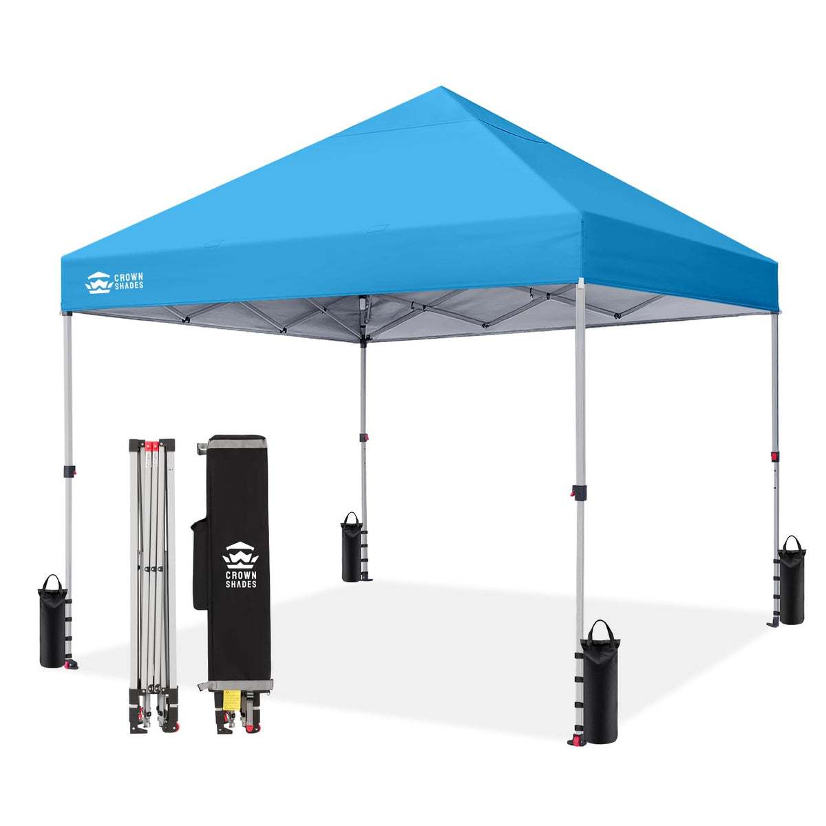 CROWN SHADES 10x10 Pop Up Canopy Tent with One Push Setup, Blue Father Jim Norris notebooks