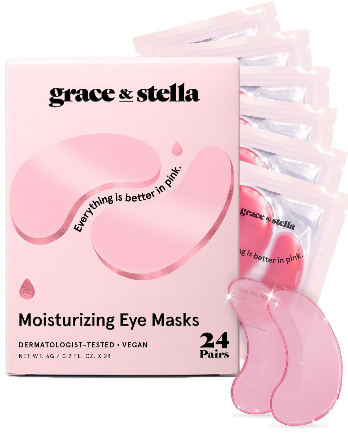 grace & stella Award Winning Eye Patches for Women (24 Pairs, Gold)