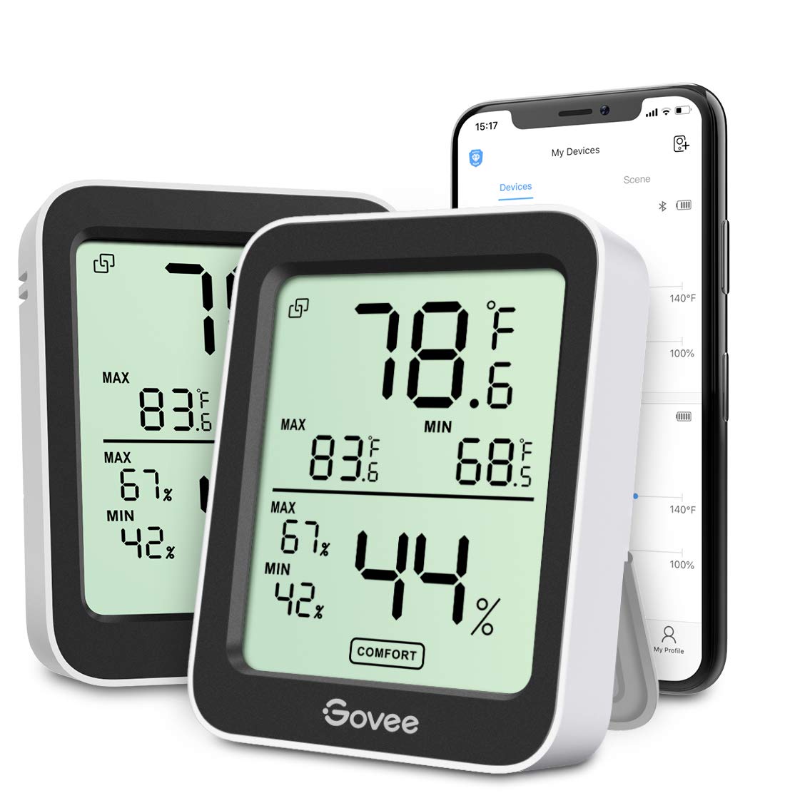 Govee Indoor Hygrometer Thermometer 2Pack H5075 with Bluetooth App Control Father Jim Norris notebooks