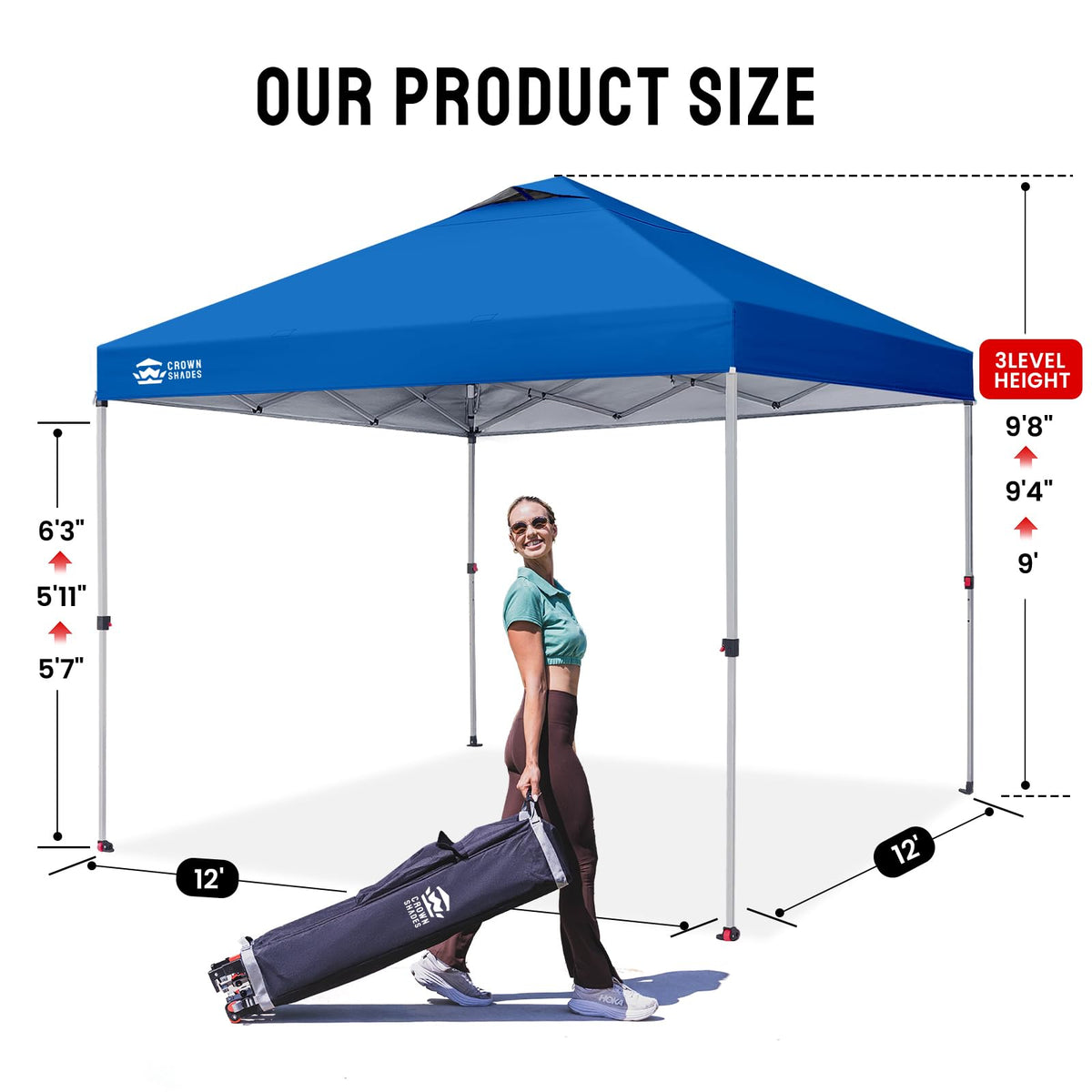 CROWN SHADES 10x10 Pop Up Canopy Tent with One Push Setup, Blue Father Jim Norris notebooks