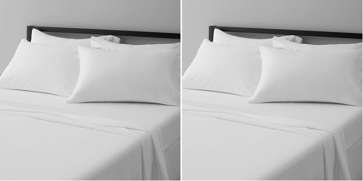 Amazon Basics Lightweight Super Soft Breathable Wrinkle-Resistant Microfiber 4-Piece Bed Sheet Set