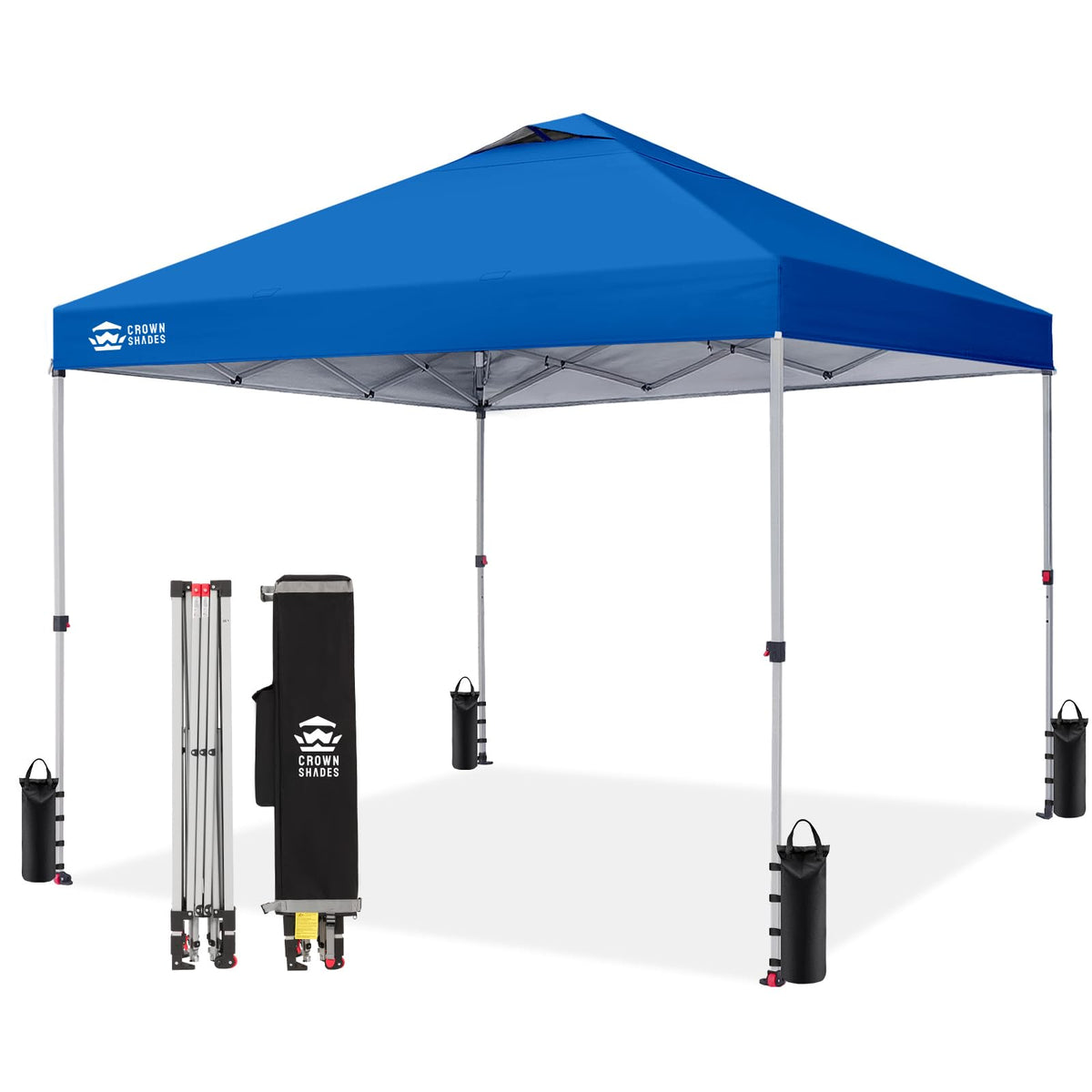 CROWN SHADES 10x10 Pop Up Canopy Tent with One Push Setup, Blue Father Jim Norris notebooks