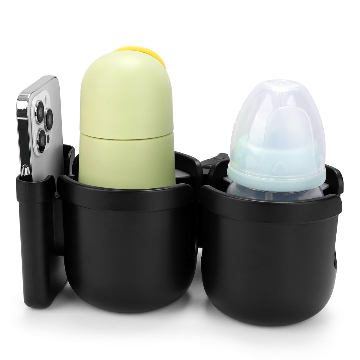 Accmor Stroller Cup Holder with Phone Holder, Bike Cup Holder, Walker Scooter Wheelchair Cup Holder Attachment, Universal Cup Holder for Uppababy Graco Strollers