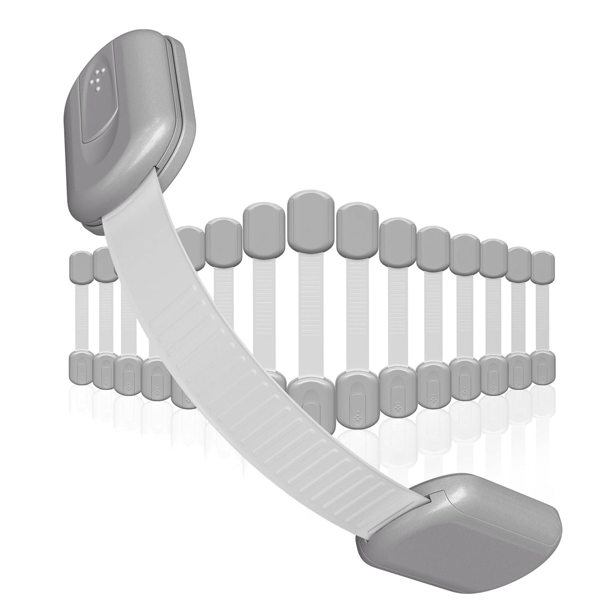 SKYLA HOMES Cabinet Strap Locks for Baby Proofing, 8 Pack, White