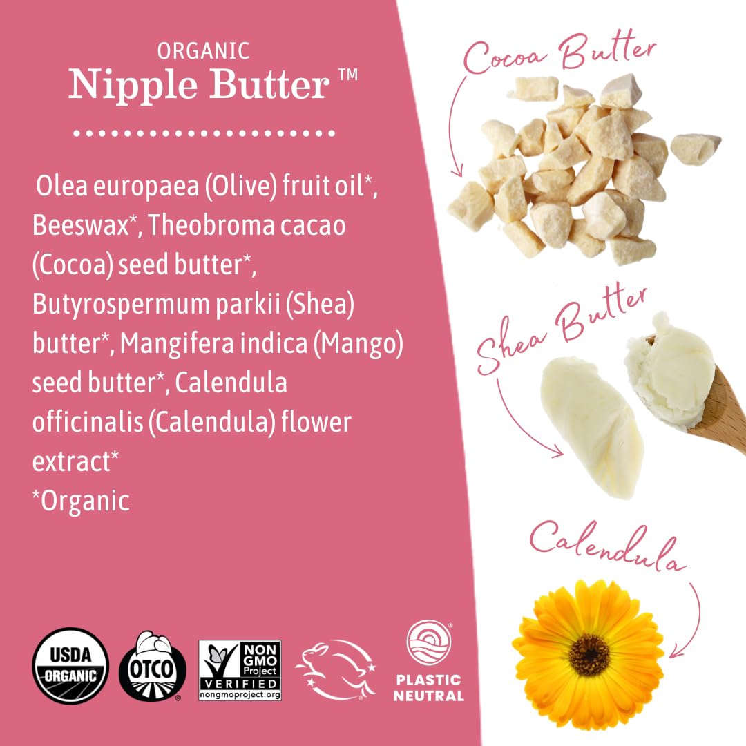 Earth Mama Organic Nipple Butter, Lanolin-Free Breastfeeding Cream, 2 fl oz