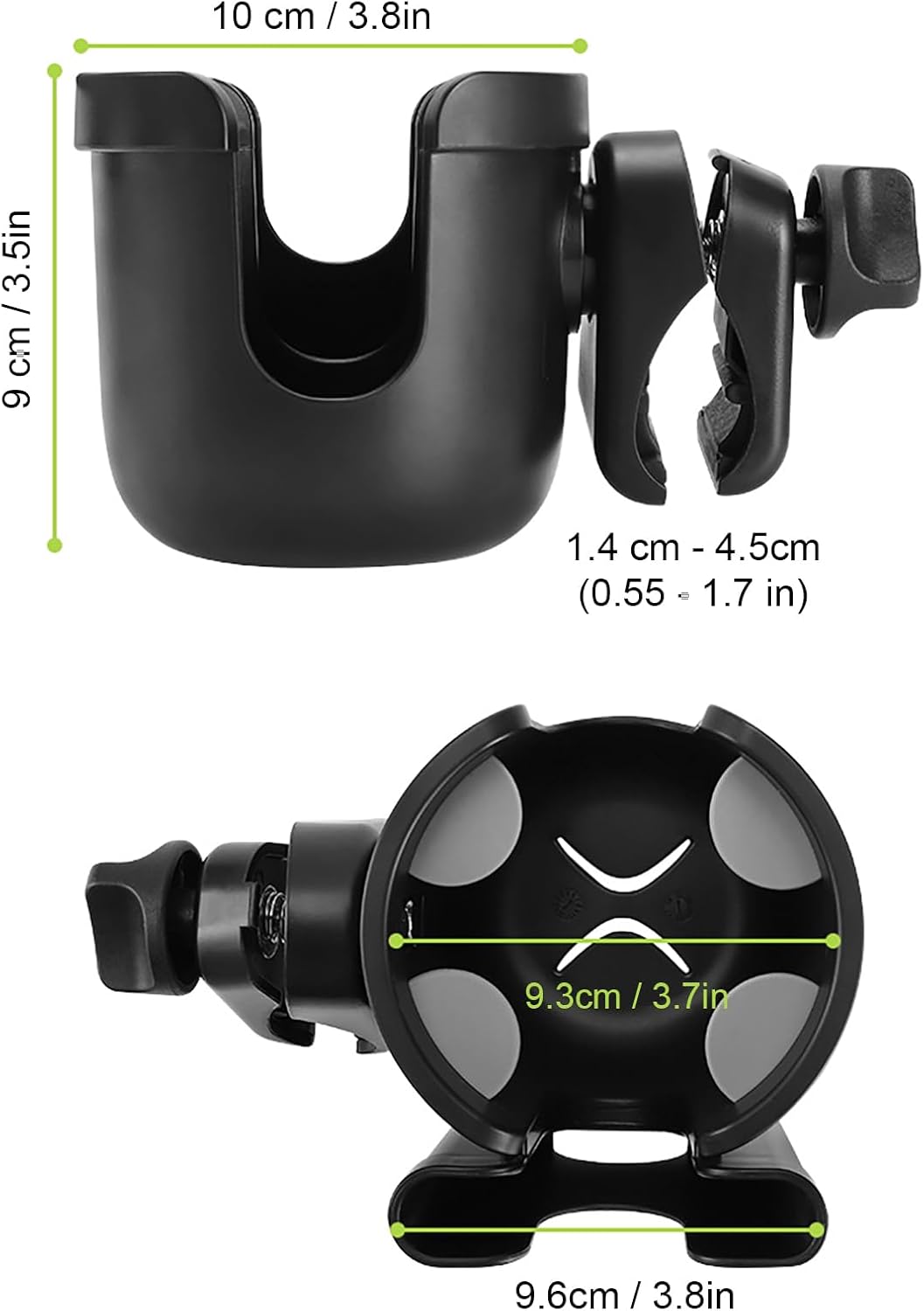 Accmor Stroller Cup Holder with Phone Holder, Bike Cup Holder, Walker Scooter Wheelchair Cup Holder Attachment, Universal Cup Holder for Uppababy Graco Strollers