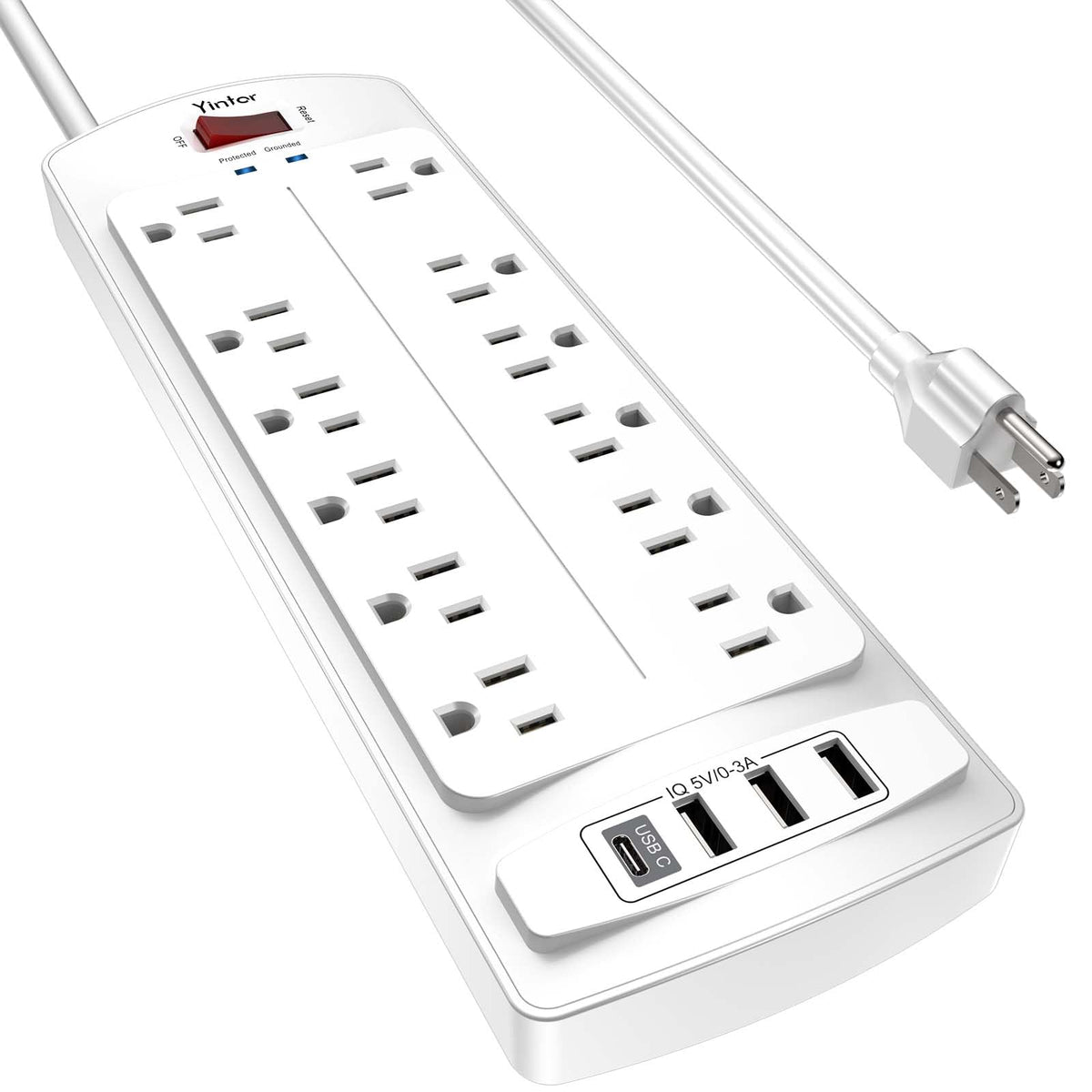 Yintar 6Ft Surge Protector Power Strip with 6 Outlets & 3 USB Ports, Black Father Jim Norris notebooks