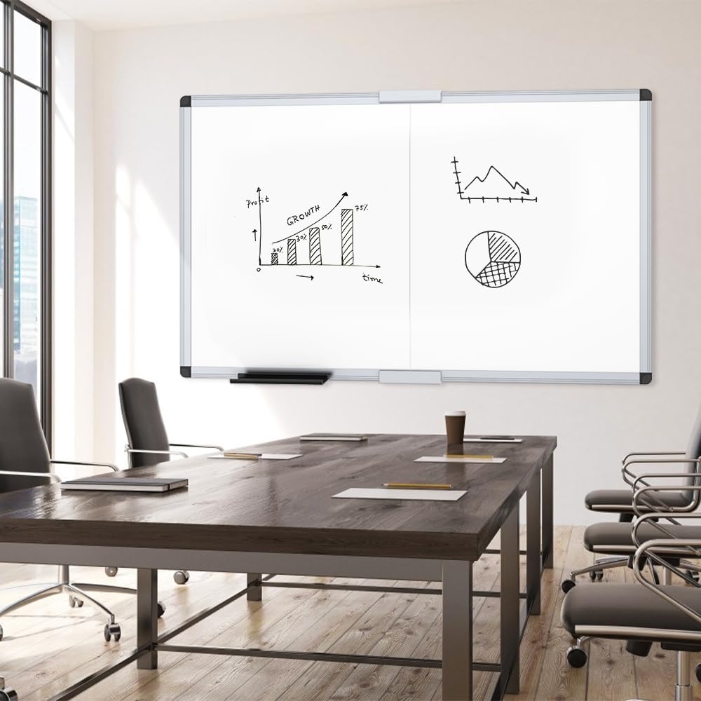 VIZ-PRO Magnetic Dry Erase Board, 36 X 24 Inches, Silver Aluminium Frame Father Jim Norris notebooks